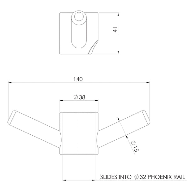 Vertical Rail Hook Round