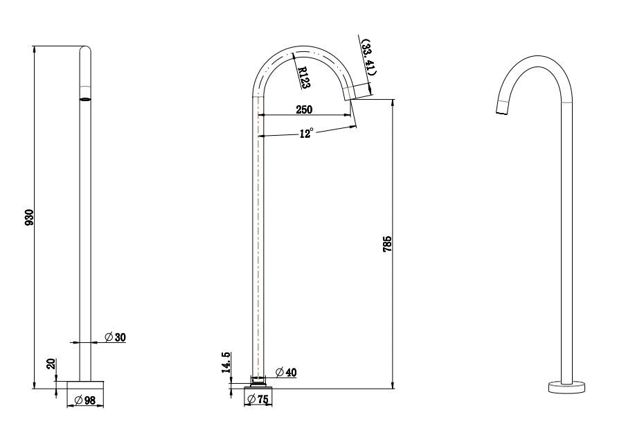 Zenmo Jess Floor Standing Bath Filler