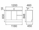 Zenmo Roxio Floor Standing Vanity 1200mm line drawing