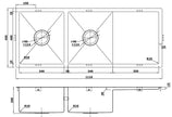 Zenmo Nixon Double Bowl Undermount Sink with Drainer
