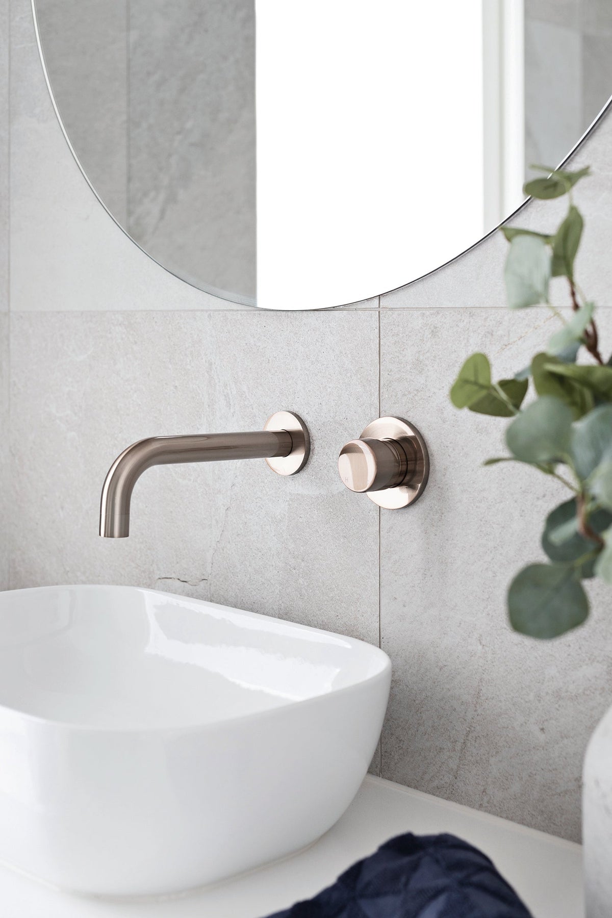 Round Wall Mixer Pinless Handle Trim Kit (In-wall Body Not Included) - Champagne