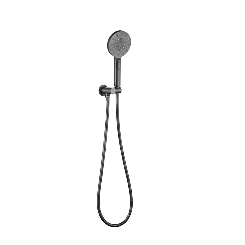 Zenmo Rainjet 3 Function Hand Shower on Bracket with Metal Hose in Gun Metal