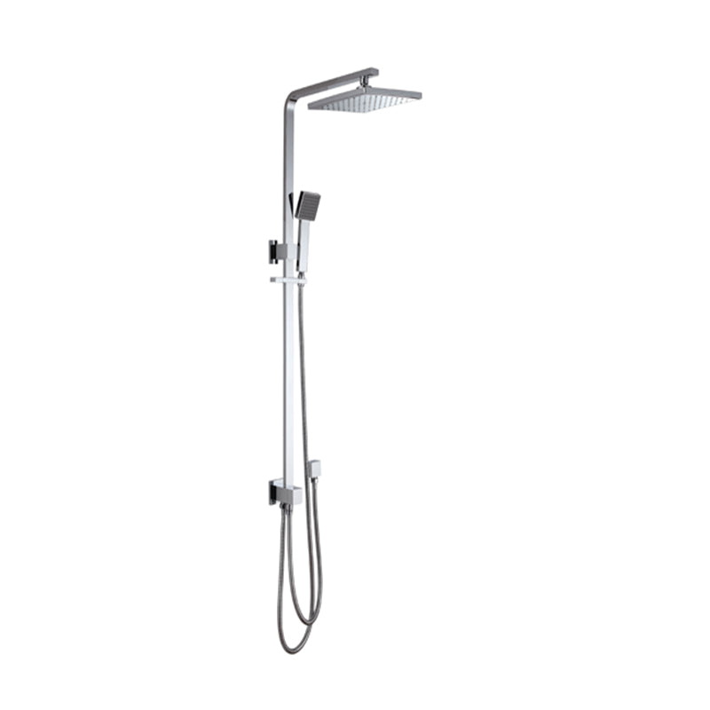 Zenmo Cube Brass Shower Head on Rail with Hand Spray in Chrome