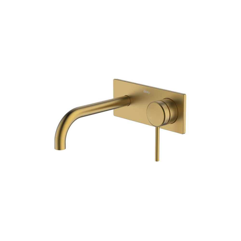 Poco Wall Basin/Bath Set 165mm Lead Free in Brushed Brass - One cover plate