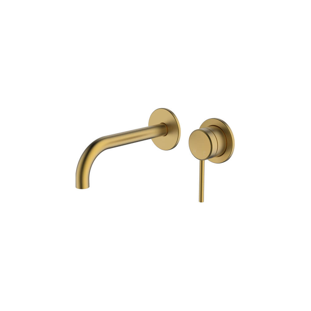 Poco Wall Basin/Bath Set 165mm Lead Free in Brushed Brass - Two cover plates