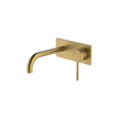 Poco Knurled Wall Basin/Bath Set 165mm Lead Free in Brushed Brass - One cover plate