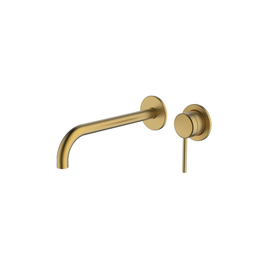 Poco Wall Basin/Bath Set 220mm Lead Free in Brushed Brass - Two cover plates