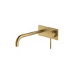 Poco Knurled Wall Basin/Bath Set 220mm Lead Free in Brushed Brass - One cover plate