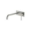 Poco Knurled Wall Basin/Bath Set 220mm Lead Free in Brushed Nickel - One cover plate