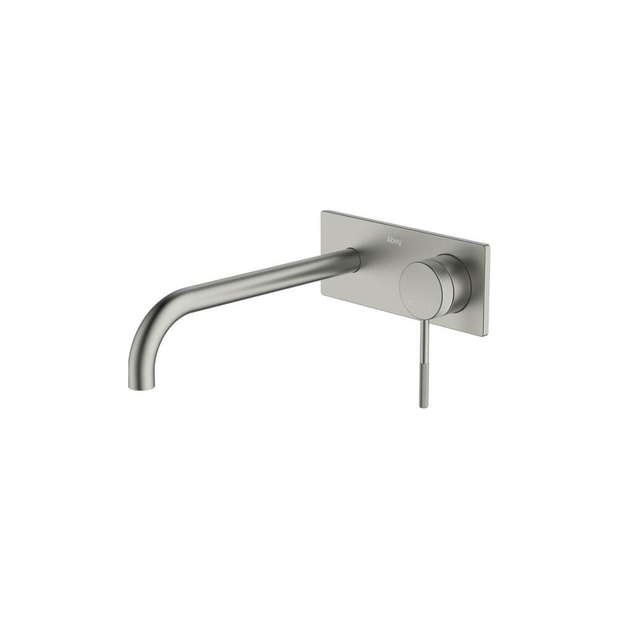 Poco Knurled Wall Basin/Bath Set 220mm Lead Free in Brushed Nickel - One cover plate