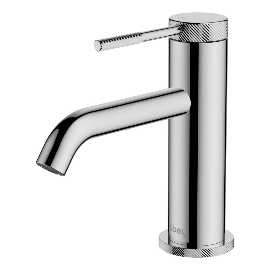 Poco Knurled Basin Mixer in Chrome