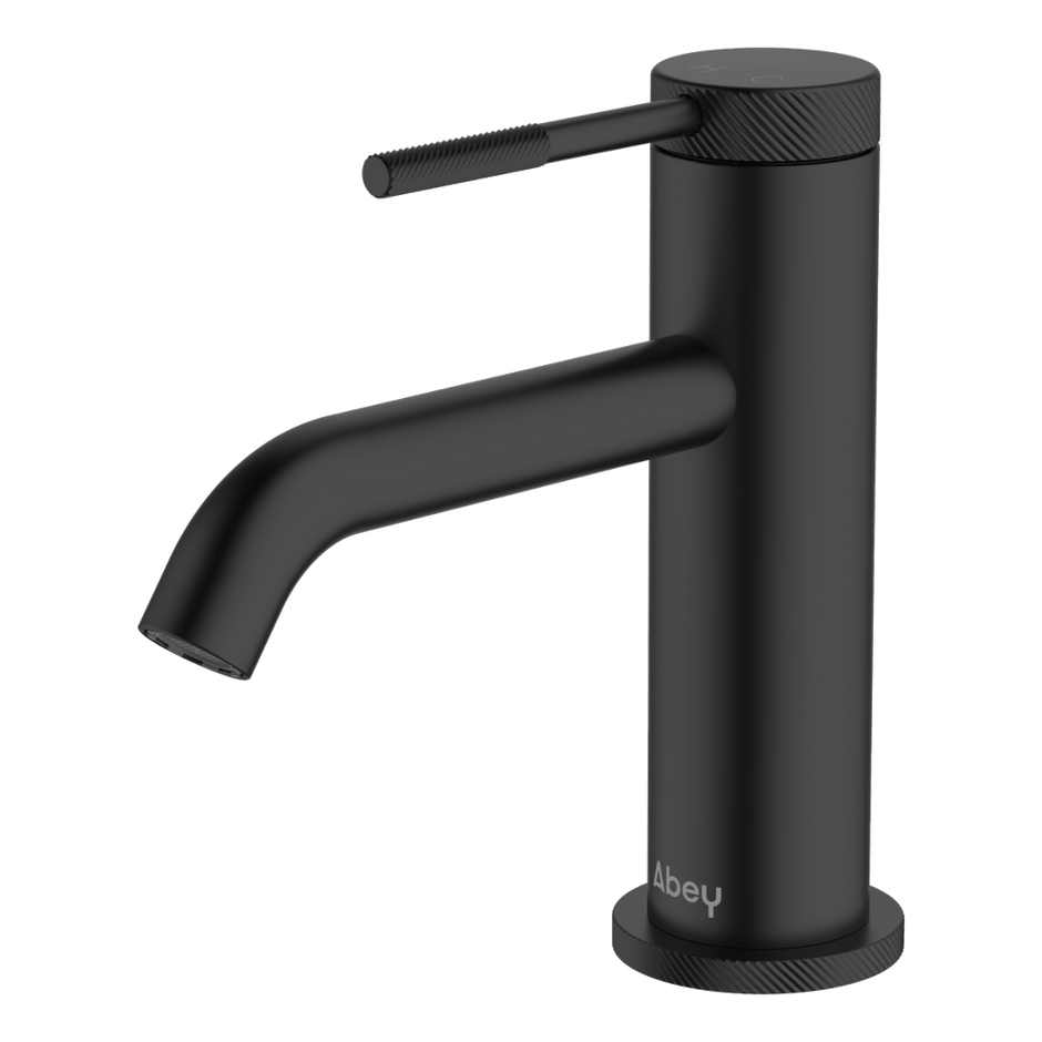 Poco Knurled Basin Mixer in Black