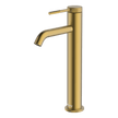 Poco Knurled High Basin Mixer in Brushed Brass