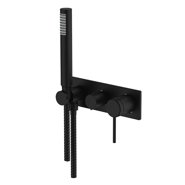 Poco 3 Hole Bath/Shower Mixer Set in Black
