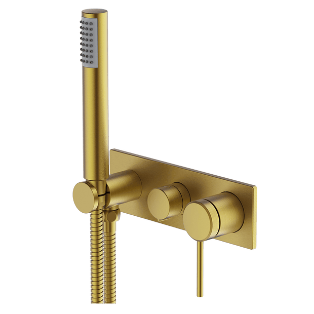 Poco 3 Hole Bath/Shower Mixer Set in Brushed Brass