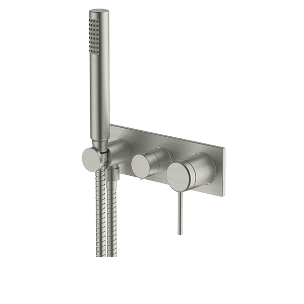 Poco 3 Hole Bath/Shower Mixer Set in Brushed Nickel