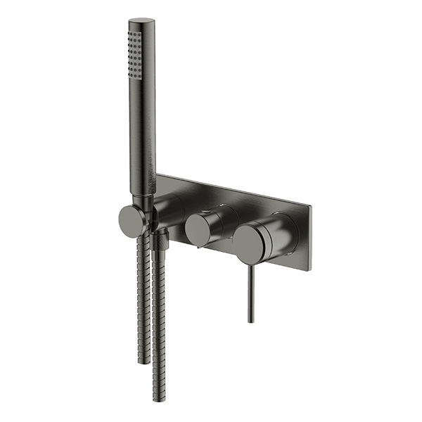 Poco 3 Hole Bath/Shower Mixer Set in Gun Metal