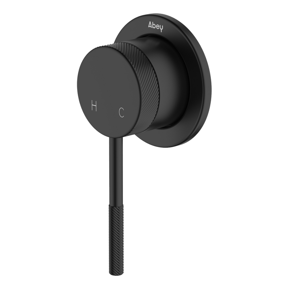 Poco Knurled Shower Mixer in Black