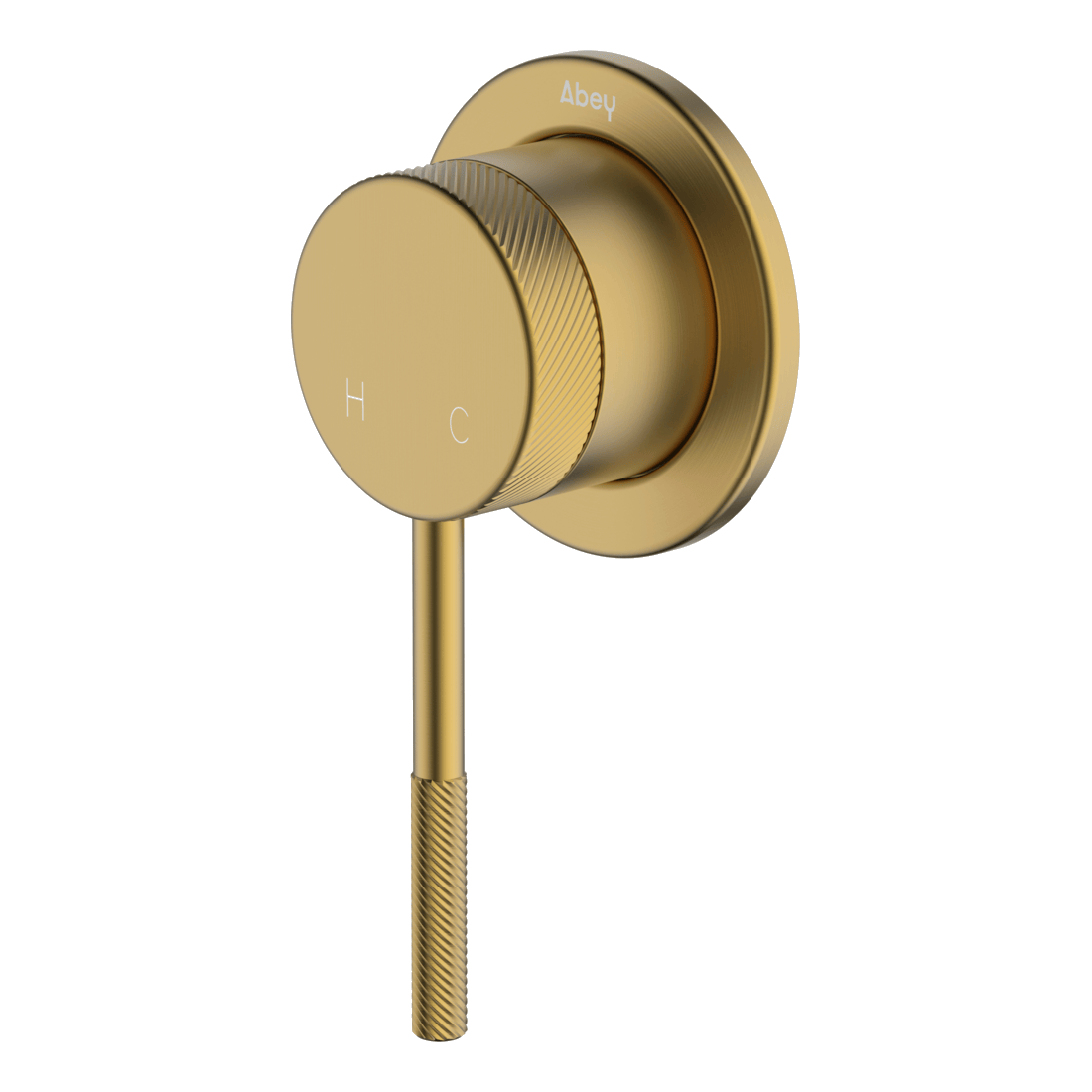 Poco Knurled Shower Mixer in Brushed Brass