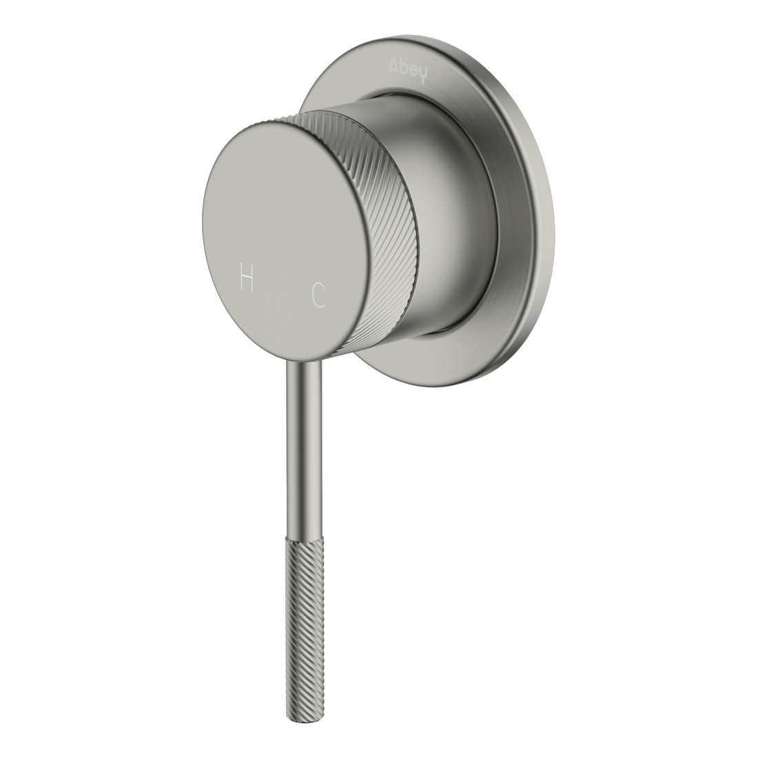 Poco Knurled Shower Mixer in Brushed Nickel