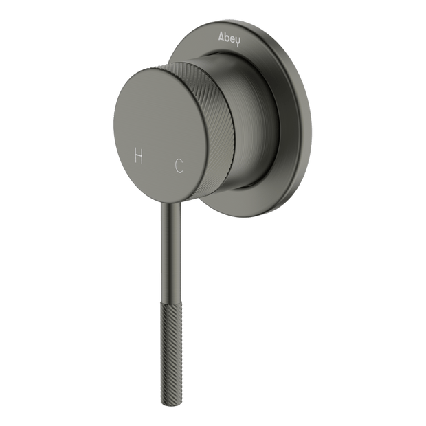Poco Knurled Shower Mixer in Gun Metal
