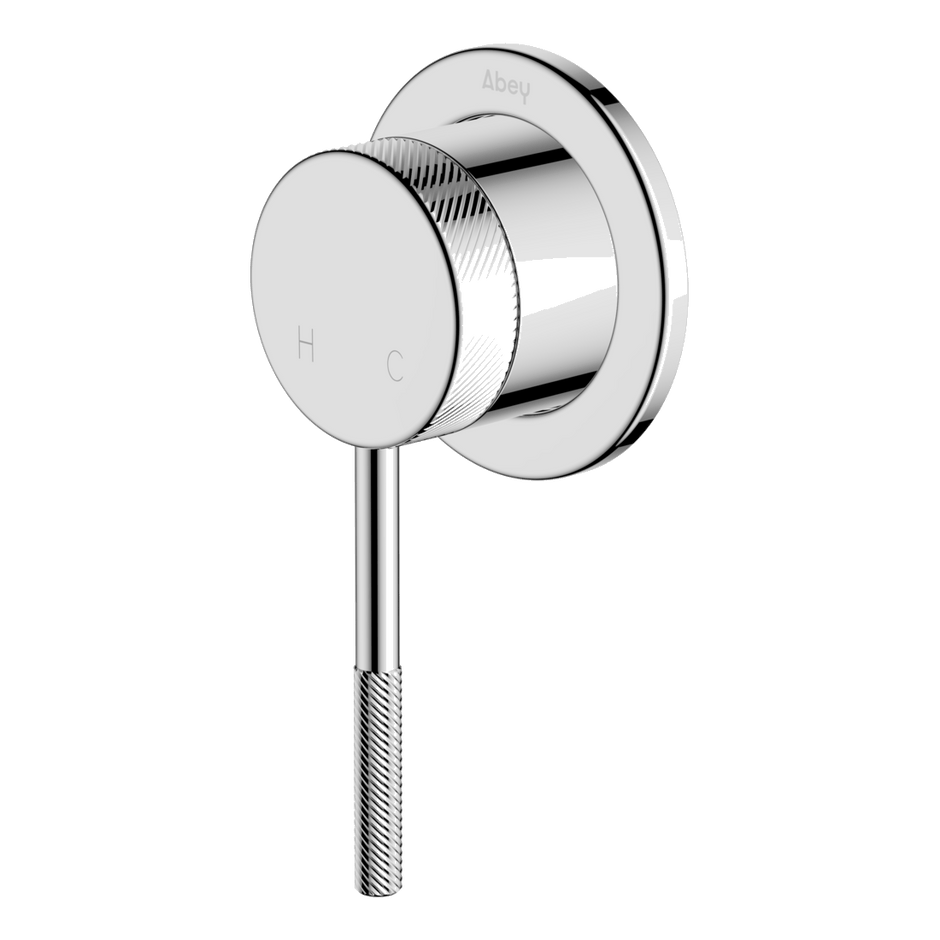Poco Knurled Shower Mixer in Chrome