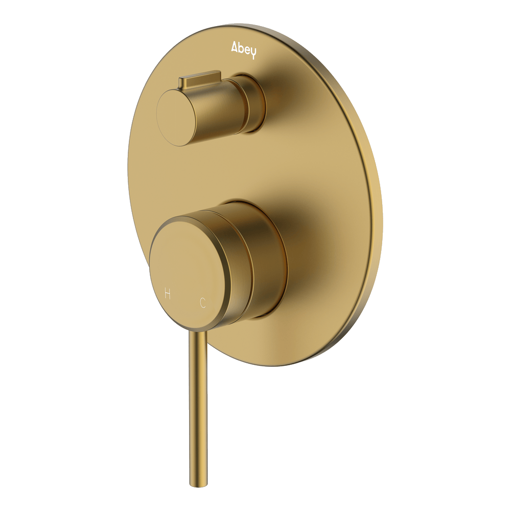 Poco Diverter Mixer in Brushed Brass