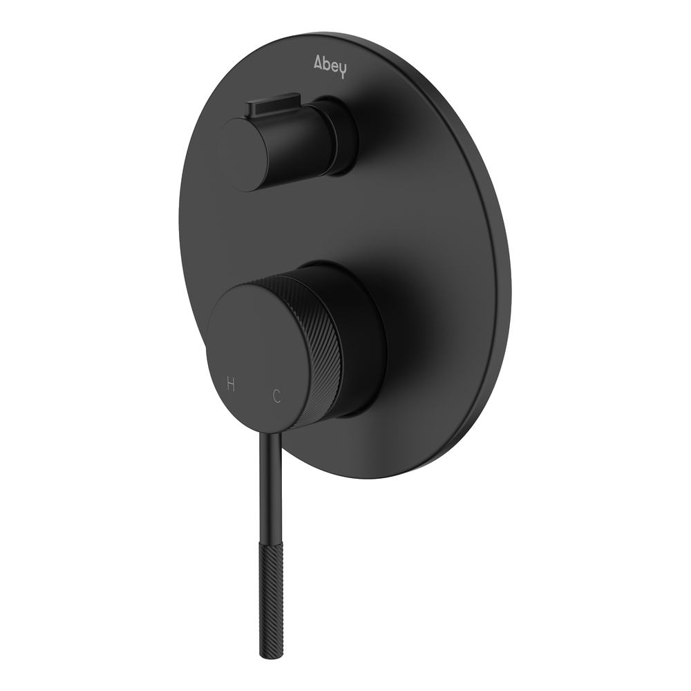 Poco Knurled Diverter Mixer in Black