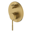 Poco Knurled Diverter Mixer in Brushed Brass