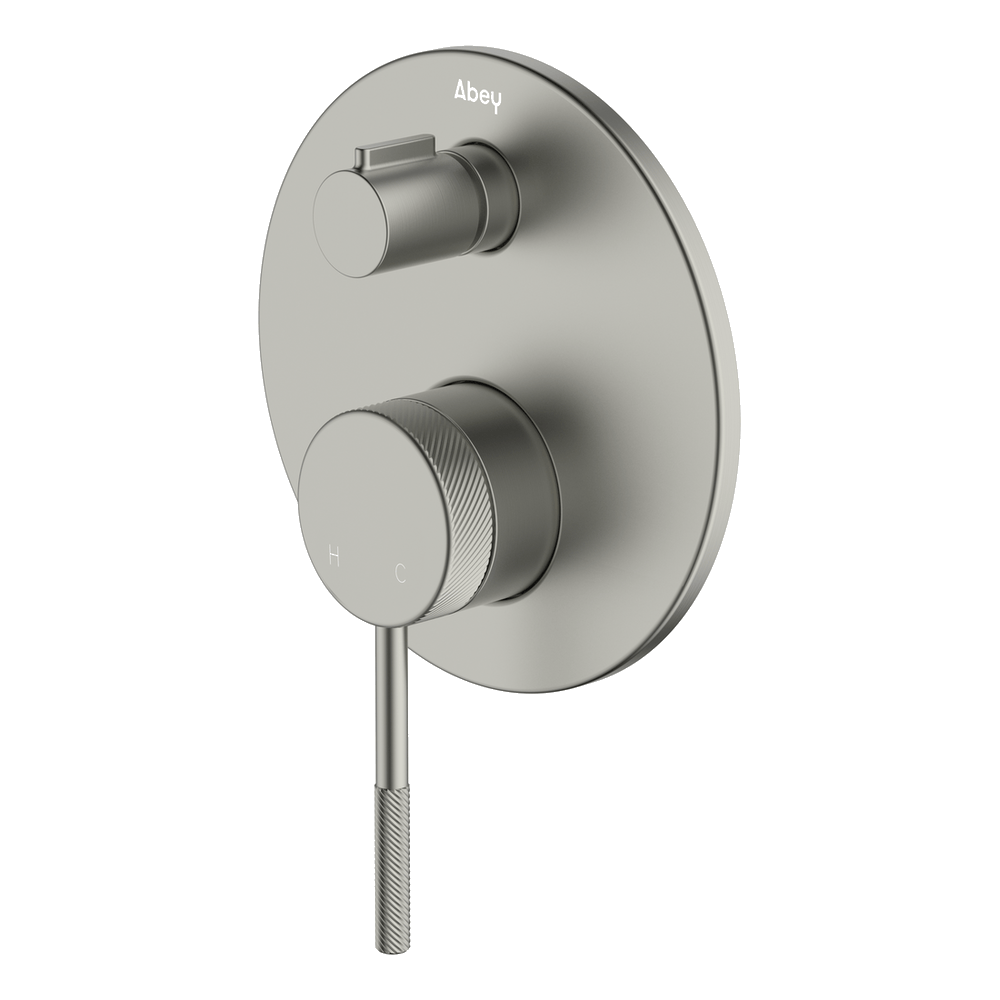 Poco Knurled Diverter Mixer in Brushed Nickel