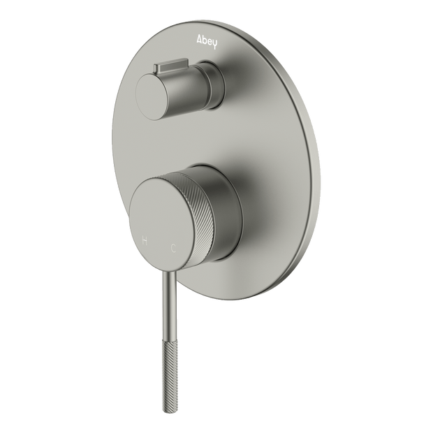 Poco Knurled Diverter Mixer in Brushed Nickel