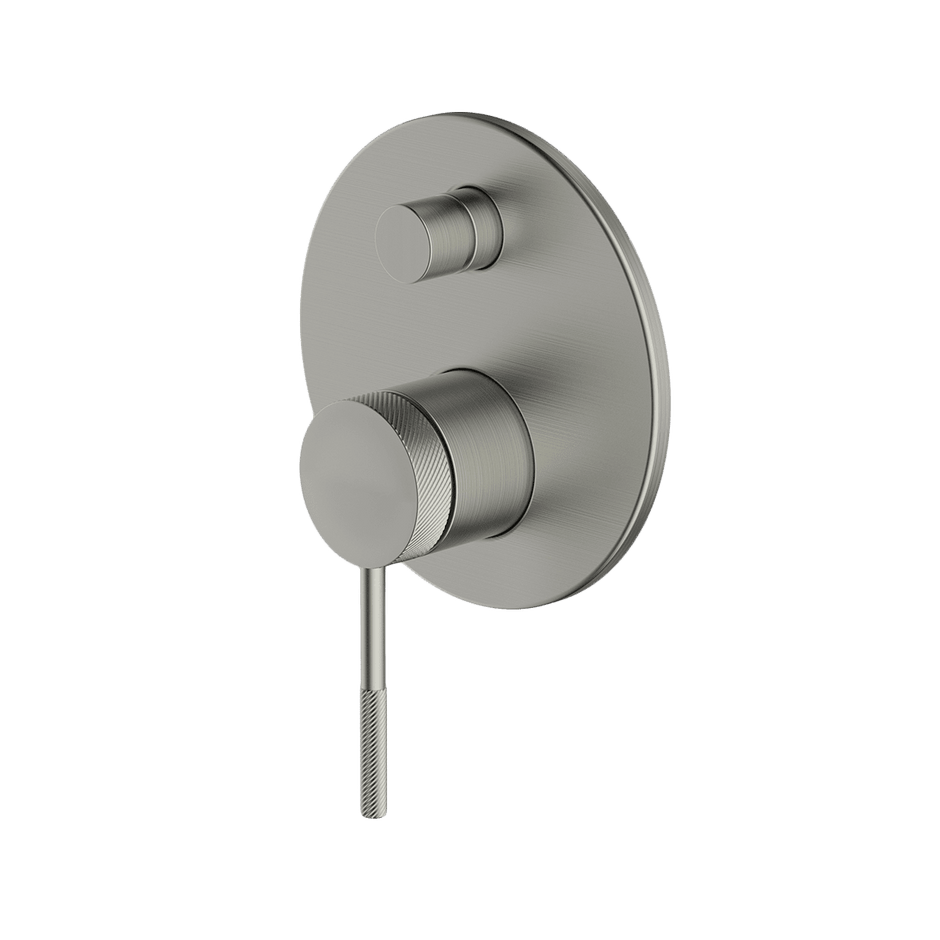 Poco Knurled Diverter Mixer in Brushed Nickel