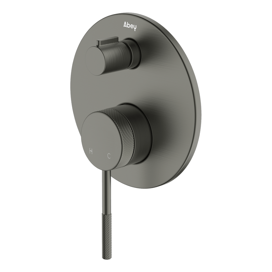 Poco Knurled Diverter Mixer in Gun Metal