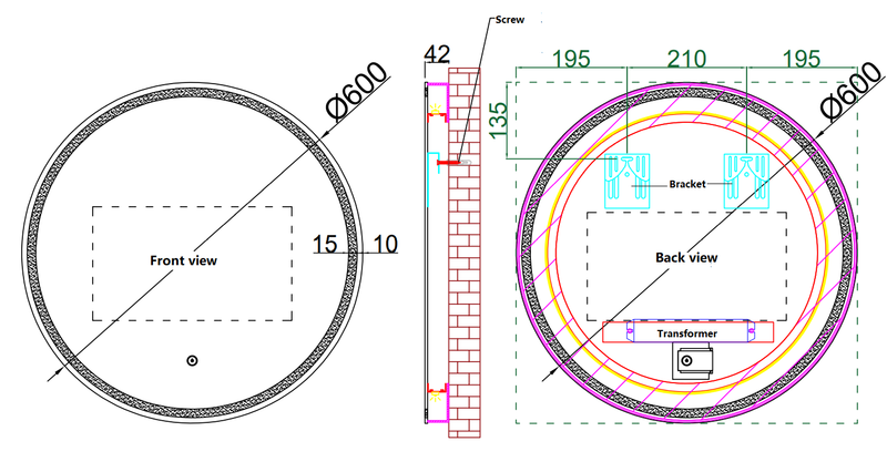 Zenmo Eclipse Round LED Mirror 600mm