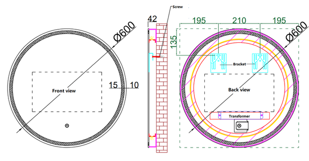 Zenmo Eclipse Round LED Mirror 600mm