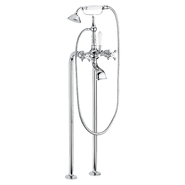 Provincial Floor Mounted Bath Filler in Chrome