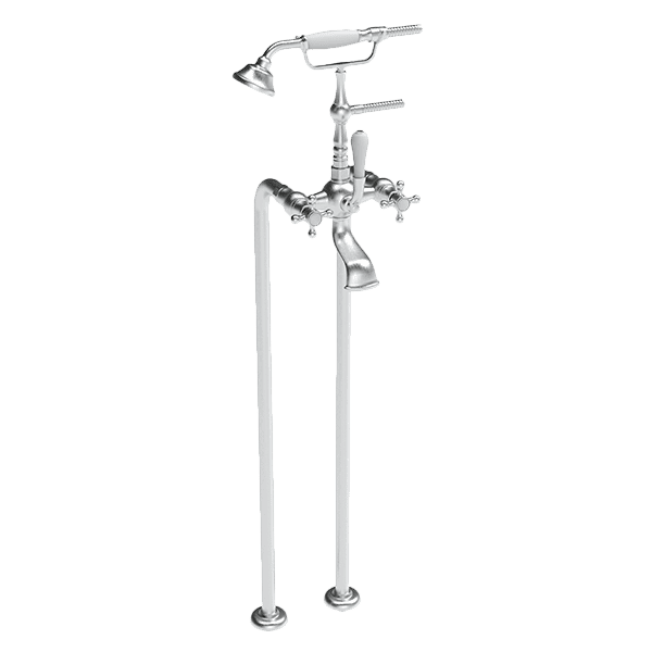 Provincial Floor Mounted Bath Filler in Brushed Nickel
