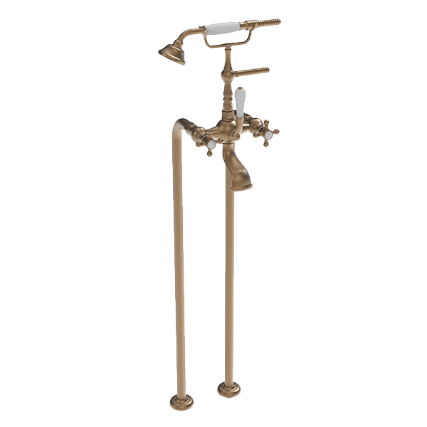 Provincial Floor Mounted Bath Filler in Bronze