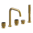 Lumiere Five Piece Bath Mixer Set in Brushed Gold