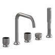 Lumiere Five Piece Bath Mixer Set in Brushed Nickel