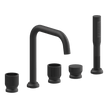 Lumiere Five Piece Bath Mixer Set in Black