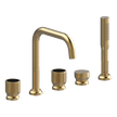 Lumiere Five Piece Bath Mixer Set in Light Gold