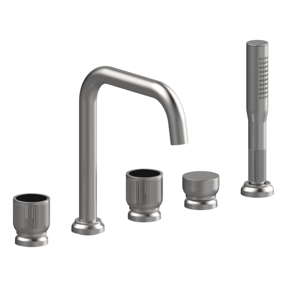 Lumiere Five Piece Bath Mixer Set in Polished Nickel