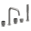 Lumiere Five Piece Bath Mixer Set in Polished Nickel