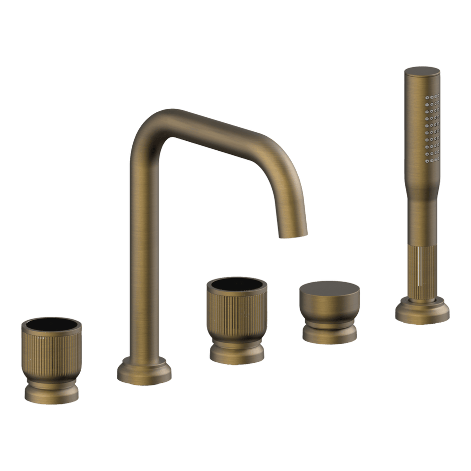 Lumiere Five Piece Bath Mixer Set in Tobacco