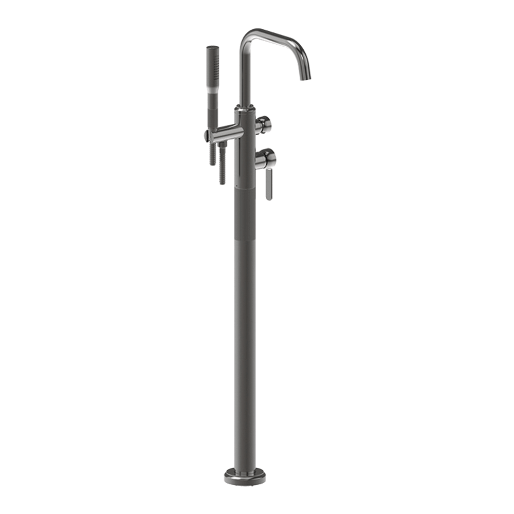 Lumiere Floor Mounted Bath Filler in Black Brushed Nickel