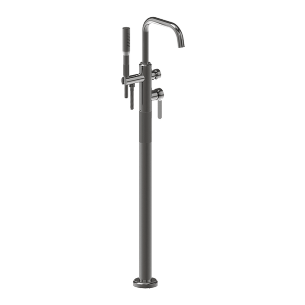 Lumiere Floor Mounted Bath Filler in Black Brushed Nickel