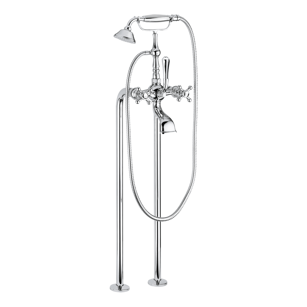 Provincial Floor Mounted Bath Filler in Black Brushed Nickel
