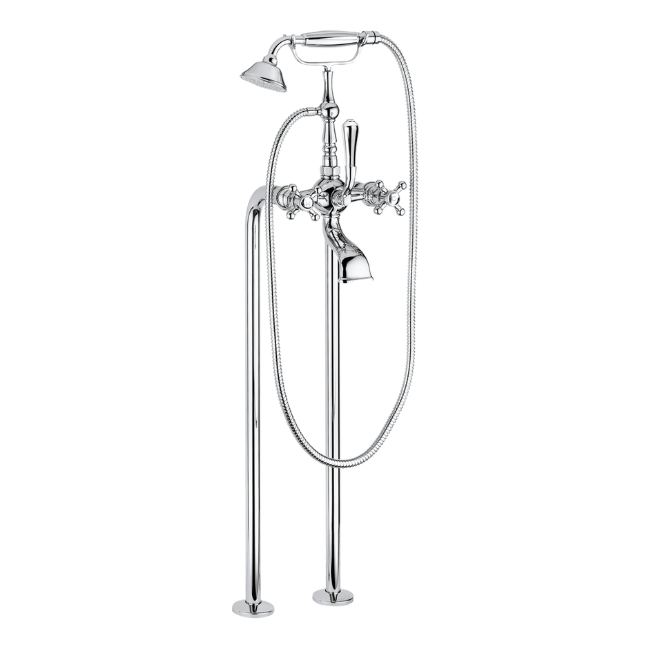 Provincial Floor Mounted Bath Filler in Black Brushed Nickel