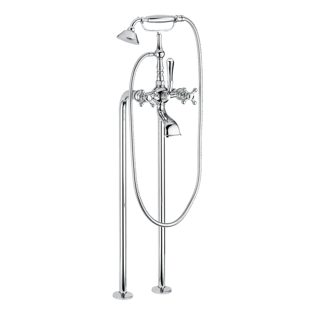 Provincial Floor Mounted Bath Filler in Black Brushed Nickel